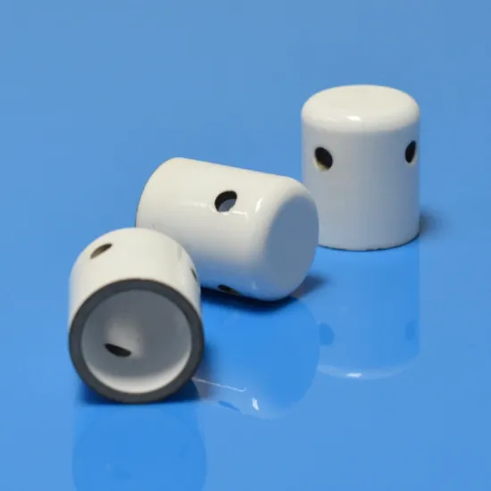 One End Closed Glazed Alumina Metallized Ceramic Tube