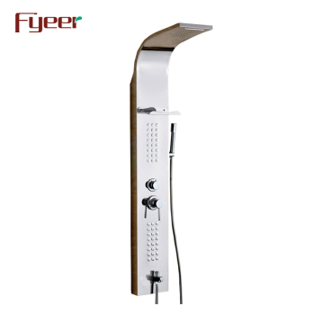 Fyeer Factory Rainfall Shower Panel with Stainless Steel Shelf - Cheap Price