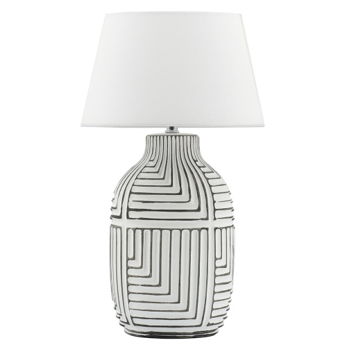 Candeeiro de mesa contemporâneo em cerâmica para interior com design geométrico