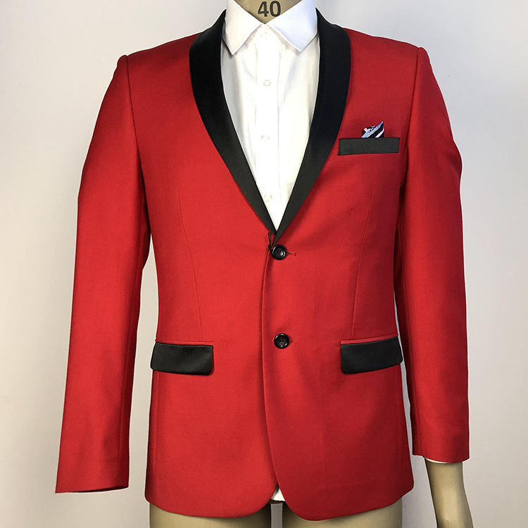 Anti-Static slim fit red wedding suits for men