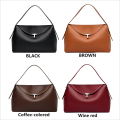 Leather flip-top fashion handbag for women