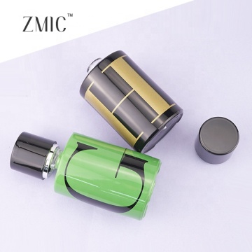 Custom Glass Perfume Bottle - Round Packaging, Black Green Pink Colors, 55ml Capacity