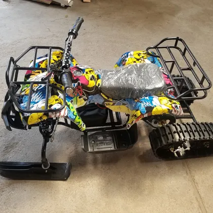 Scenic Snow Ski Motorcycle: Four-Wheeled Tracked Snowmobile for Cross Country Adventures