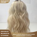 Длинный волнистый парик на шнуровке для блондинки с корнями