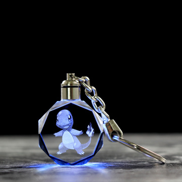 Hot Sale LED Crystal 3D Pokemon Go Engraving Keychain - Christmas Gift
