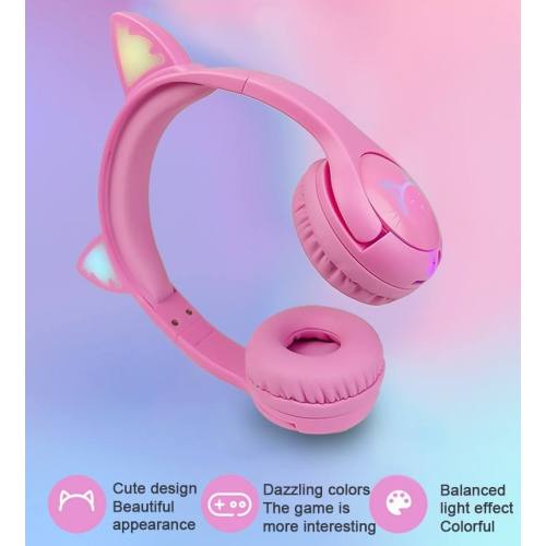 Headphone anak -anak Bluetooth yang trendi dengan headset kartu TF