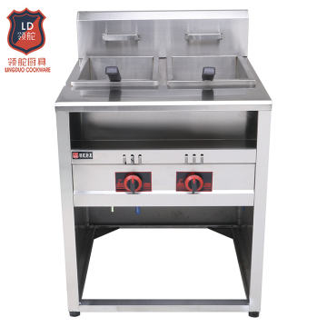 free standing commercial kitchen equipment gas deep fryer 15+15L potato chips frying