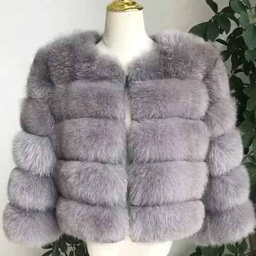 Luxurious Fur Coat Women Cropped