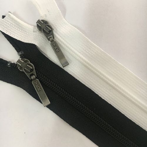 Zíperes de nylon branco ou preto para vestuário