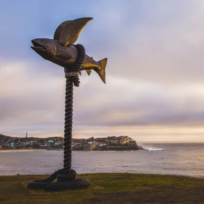 Wholesale seaside metal cast large outdoor bronze fish sculpture for decoration