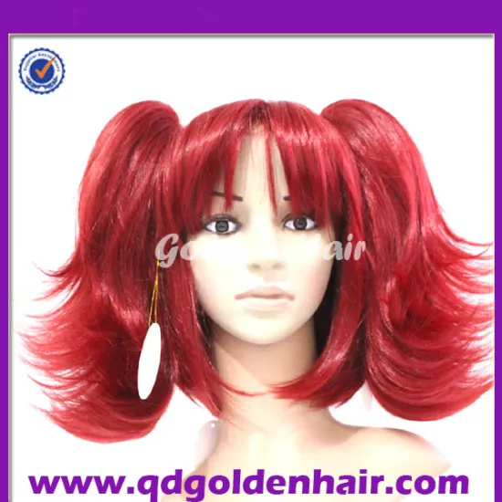 2014 Golden Hair Hot Sale High Quality Synthetic Ponytail Wig Cosplay Wig