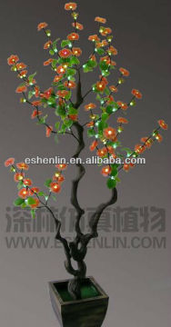 shenzhen artistic tree,white panting artificial tree with led light