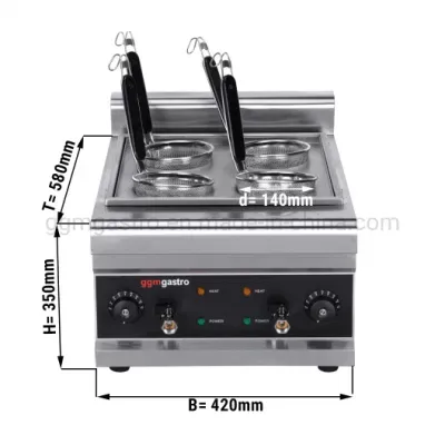 Restaurant Noodle Boiling Machine Electric Desktop 4 Heads Pasta Cooker