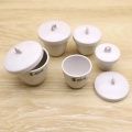 Low Form Glazed Porcelain Crucibles with Lid 50ml