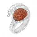 Assortiment de perles Goldstone Red Anneaux de forme de chouette pour femmes anneaux de coeur en pierre dorée pour les filles Anneau ajusté de mariage ajusté