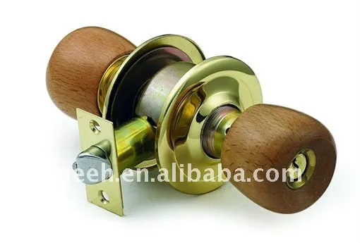 Wooden Knob Cylindrical Door Lock