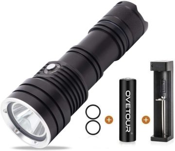 Super Bright 3-Mode Dive Flashlight with Battery Indicator, Waterproof for Underwater Diving and Scuba Activities