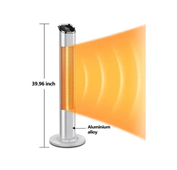 Konwin Outdoor Patio Heater: 1500W Infrared Instant Heat Electric Space Heater with Remote Control - PSG-15RY