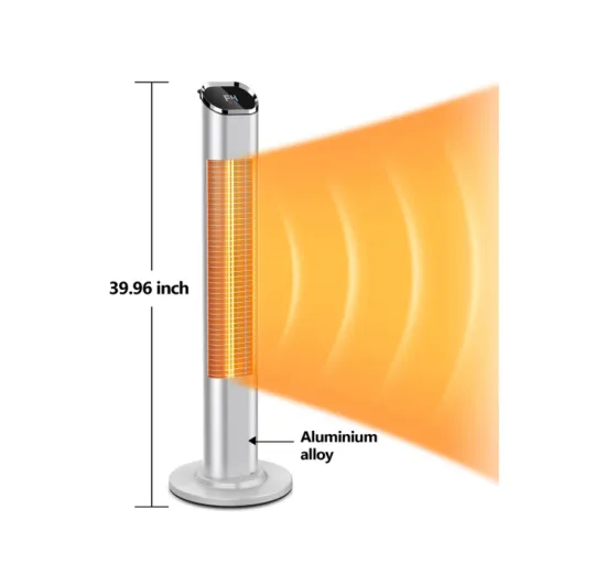 Konwin Outdoor Patio Heater: 1500W Infrared Instant Heat Electric Space Heater with Remote Control - PSG-15RY