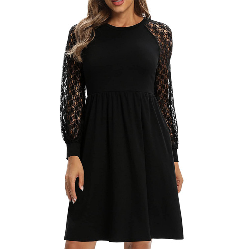 Womens Lace Tshirt Mini Dress