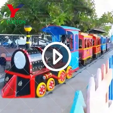 Cheap Price Hot Sale Theme Park Equipment Train Rides Children Playground Big Amusement 24 Seats Train With Track For Sale