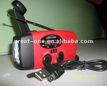 Emergency cell phone USB charger radio