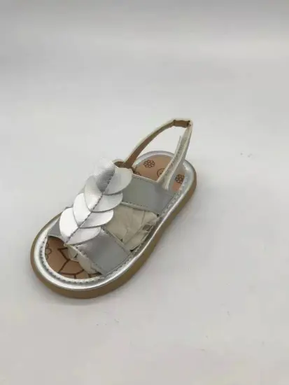 wholesale infant girl pu shoe leaf sandal