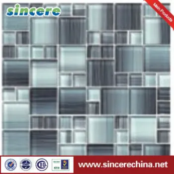 8mm thickness crystal glass mosaic