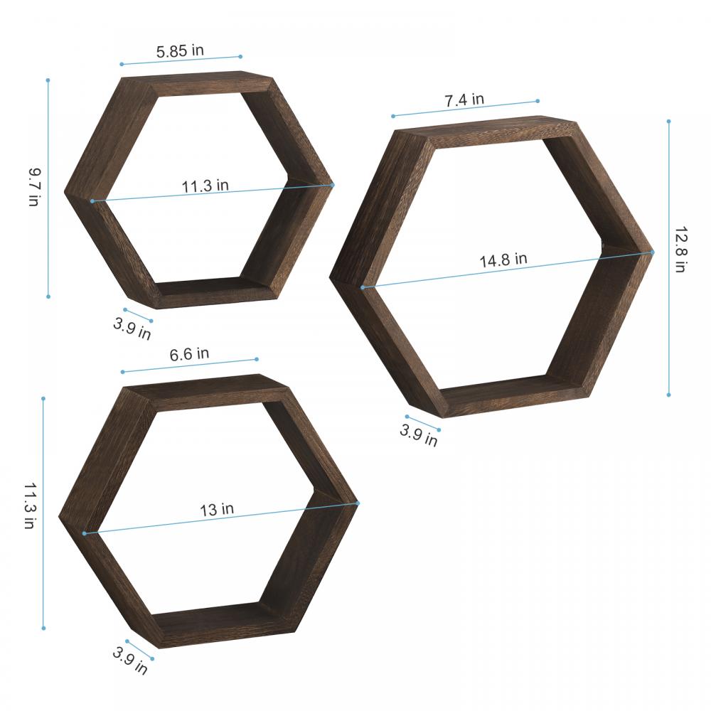 Wall Mounted Hexagon Shelves