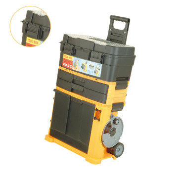Hard Plastic Rolling Toolbox with Steel Lock