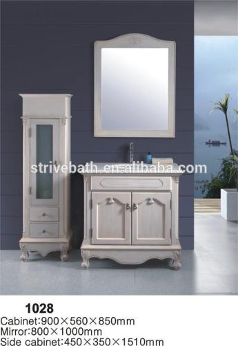 Wholesale uk Bathroom vanity with marble top and ceramic wash basin