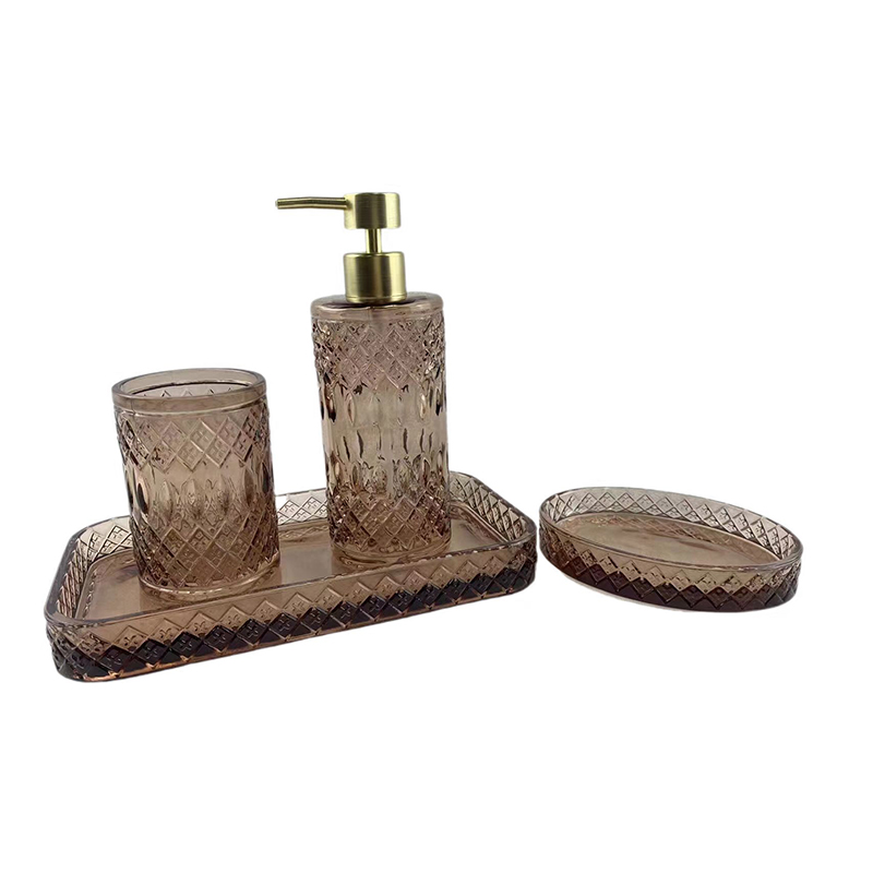 Glass bathroom wash set