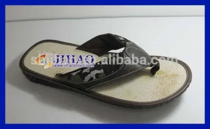 Black leather beach sandals