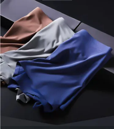 Ice Silk Seamless Summer Slim Boxer Shorts for Men