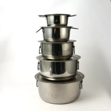 Stainless Steel Bowl Kitchen Cooking Basin with Lid Cover