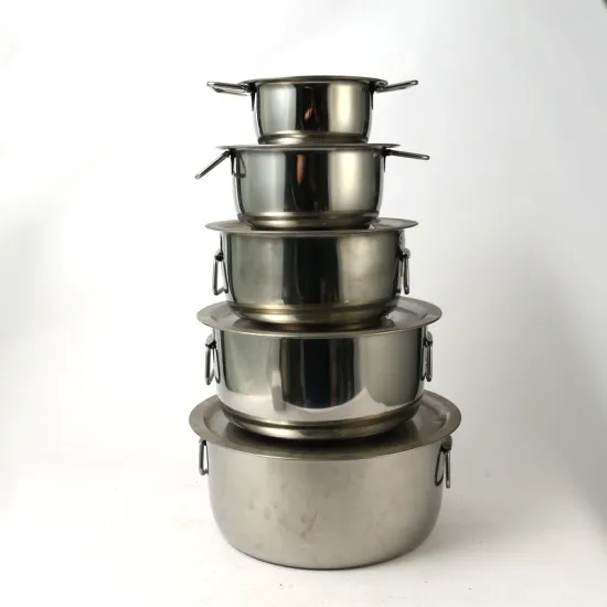 Stainless Steel Bowl Kitchen Cooking Basin with Lid Cover