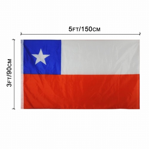 Polyester Chile National Flag Banner 3x5