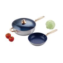 Frying Pan with gold Handle