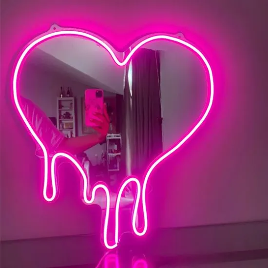 GOLDMORE1 Custom Wall-Mounted LED Mirrored Neon Sign for Shop & Party Decor