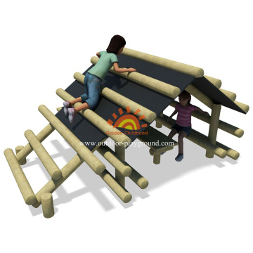 Outdoor Wooden Climbing Playhouse Playground Untuk Anak-Anak