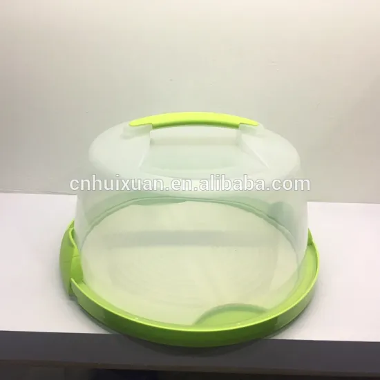 Reusable plastic cake box with handle