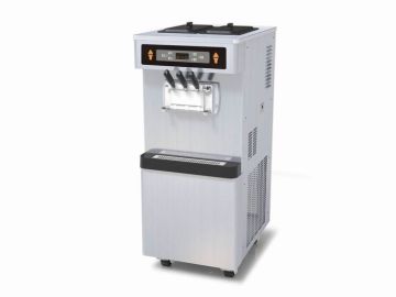 Soft Serve Ice Cream Machine With 3 Flavors, 50 Liters / Hour 3 Phase Stainless Steel Frozen Yogurt Makers