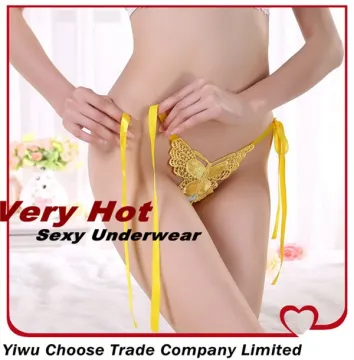 Yiwu wholesale low price sexy lace underwear butterfly design g string panty