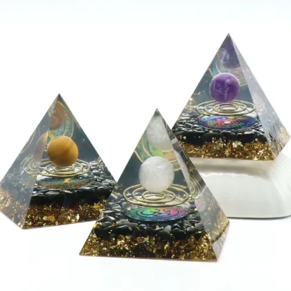 Ramdon 60MM Orgonite Pyramid for Positive Energy