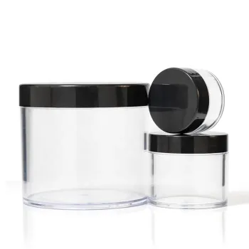 Custom Capacity Cosmetic Cream Jars with Black Lid - New arrivals from 5g to 500g
