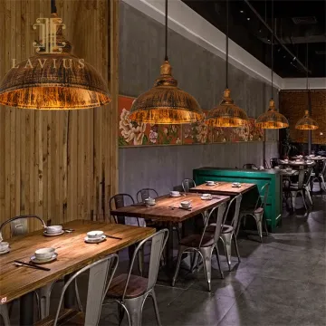 Round Simple Metal Pendant Lamp for Dinning Hall