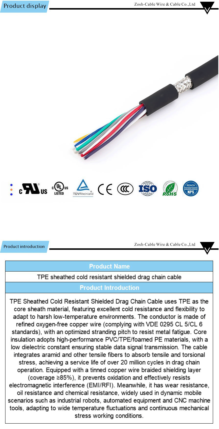Drag Chain Cable(Bending-Resistance)-xiangqing1-ZS015A