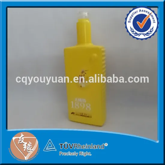Color sprayed yellow 500ml square glass liquor bottles