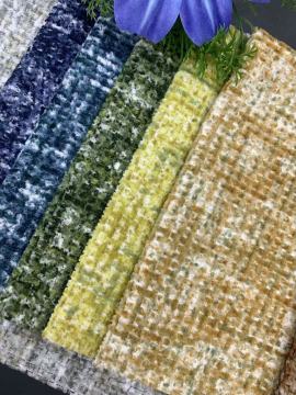Waffle Pattern Melange Chenille Fabric for Sofa