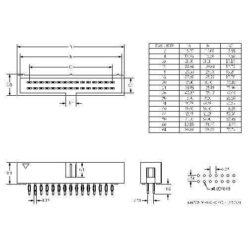 BHDS04 2.54mm Box Header 180°H=9.40